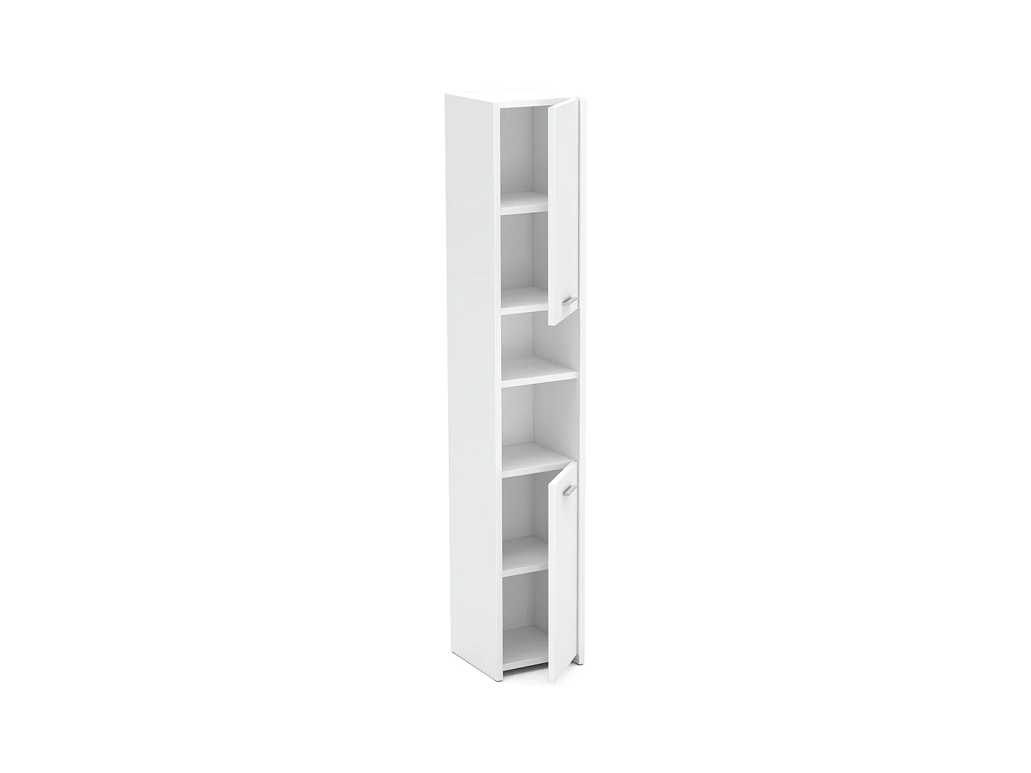 Colonne de salle de bain blanc brillant 30x30x165cm – armoire de salle de bain sur pied, meuble de rangement