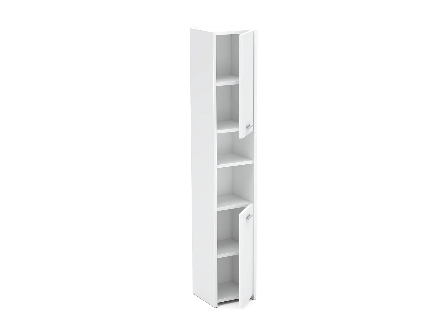 Colonne de salle de bain blanc brillant 30x30x165cm – armoire de salle de bain sur pied, meuble de rangement