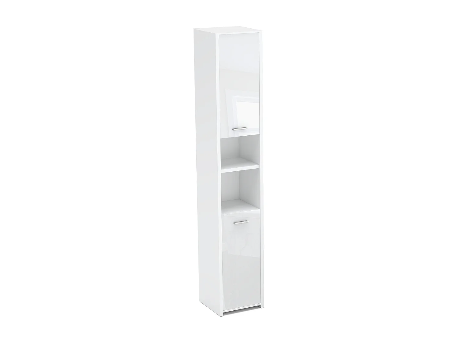 Colonne de salle de bain blanc brillant 30x30x165cm – armoire de salle de bain sur pied, meuble de rangement