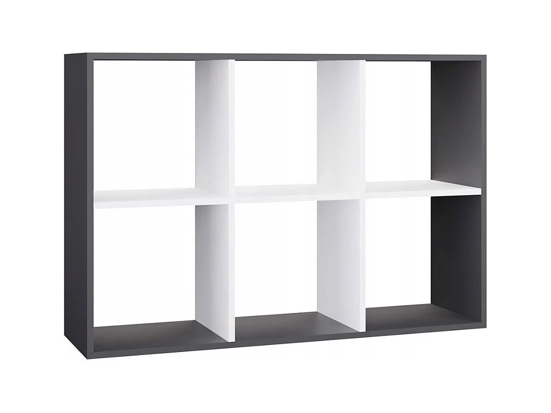 Regał Malax 2X3 | Antracyt/Biały | 110x30x75 cm | Regał do przechowywania