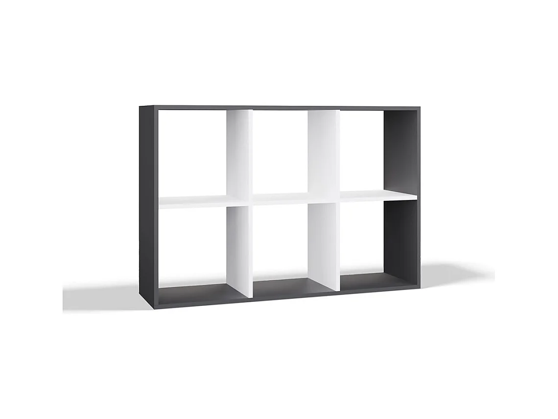 Regał Malax 2X3 | Antracyt/Biały | 110x30x75 cm | Regał do przechowywania