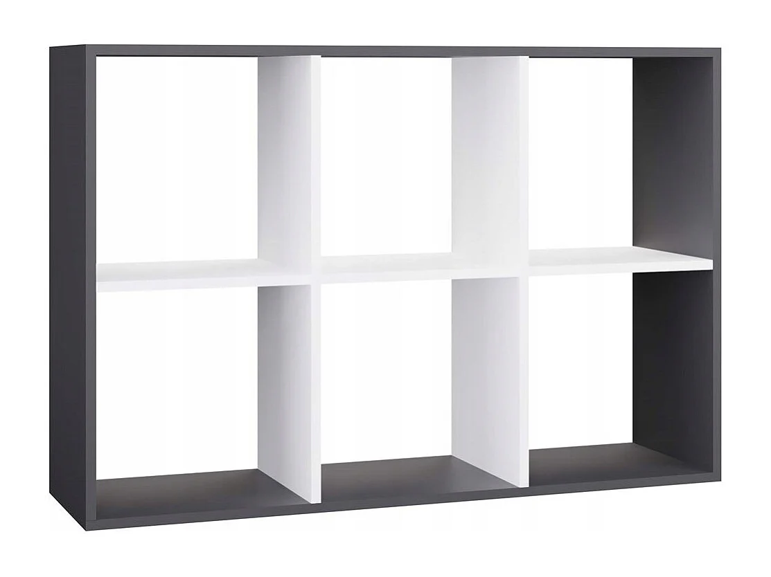 Regał Malax 2X3 | Antracyt/Biały | 110x30x75 cm | Regał do przechowywania
