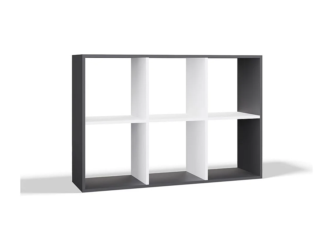 Regał Malax 2X3 | Antracyt/Biały | 110x30x75 cm | Regał do przechowywania
