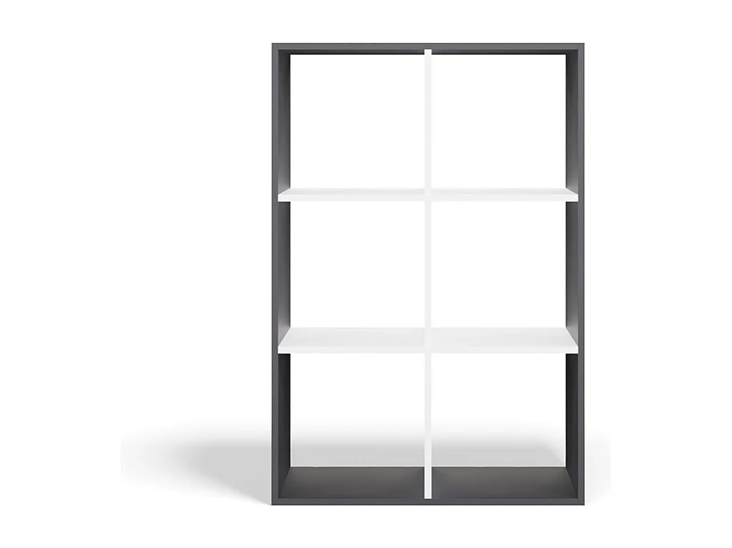 Regał Malax 2X3 | Antracyt/Biały | 110x30x75 cm | Regał do przechowywania