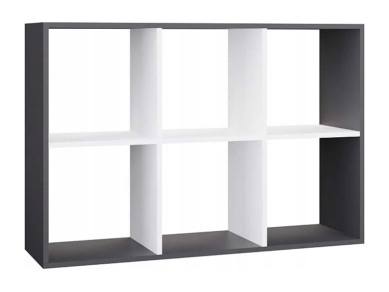 Regał Malax 2X3 | Antracyt/Biały | 110x30x75 cm | Regał do przechowywania