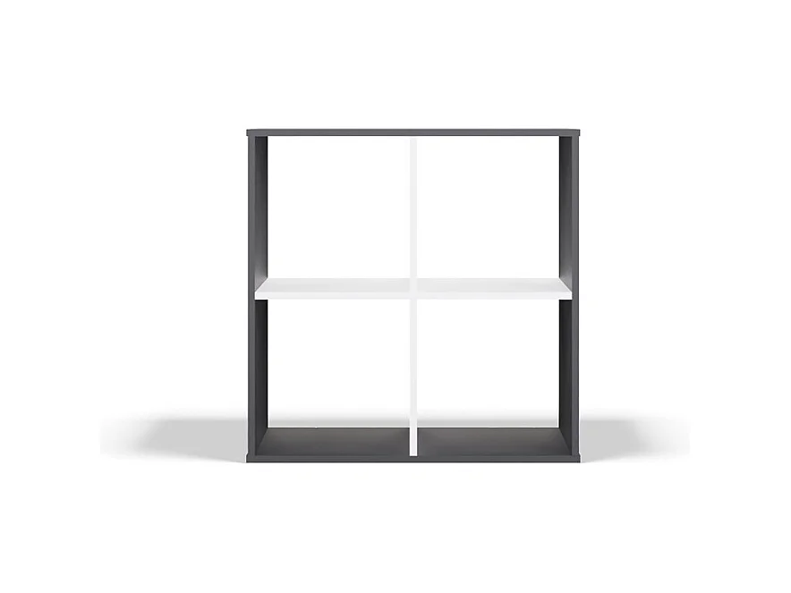 Regał Malax 2x2 |  Antracyt/Biały | 74x30x75 cm | Regał Komorowy