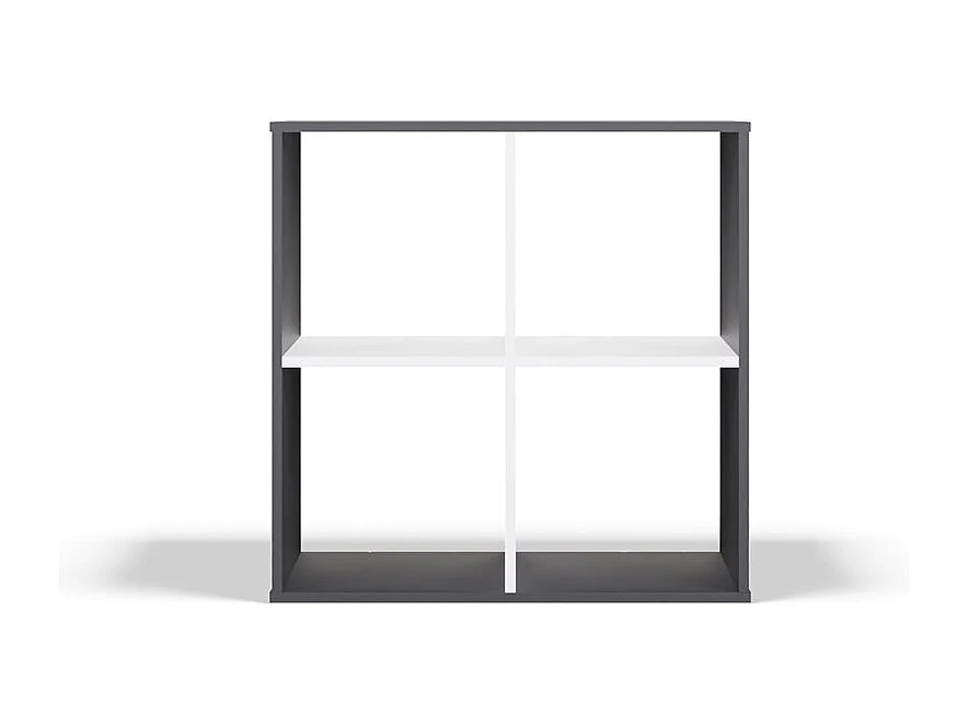 Regał Malax 2x2 |  Antracyt/Biały | 74x30x75 cm | Regał Komorowy