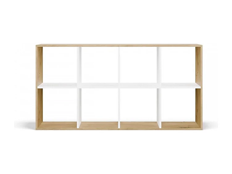 Regał Malax 2X4 | Dąb Artisan/Biel | 147x30x75 cm | Regał na książki i zabawki