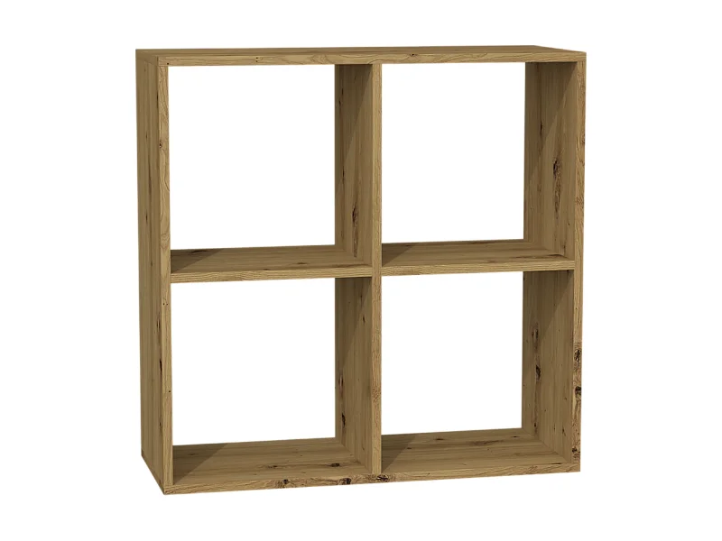 Regał Malax 2x2 | Dąb Artisan | 74x30x75 cm | Regał Komorowy