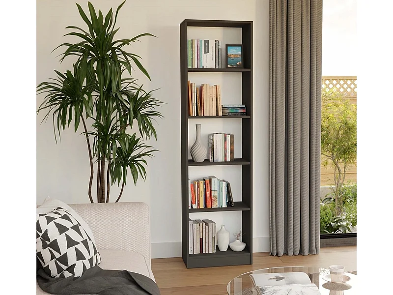 Regał Onyx R50 | Antracyt | 50x30x182 cm | Regał biurowy na książki