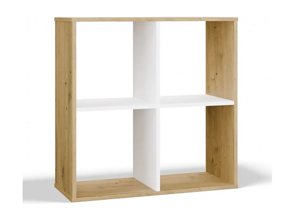 MARION - Scaffale funzionale a scomparti per camera da letto/ufficio/soggiorno - Dimensioni: 75x75x30 - Artigianale e bianco