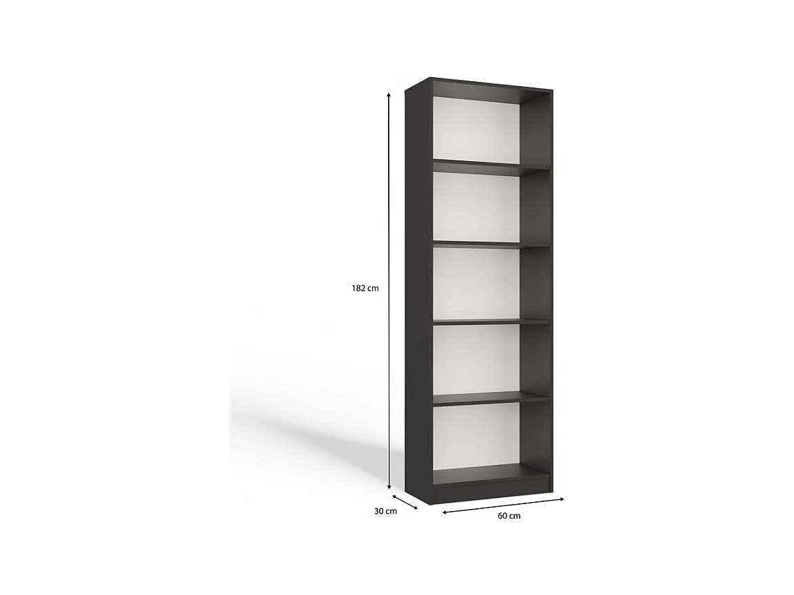 Regał Onyx R60 | Antracyt | 60x30x182 cm |  Książki Zabawki Segregatory