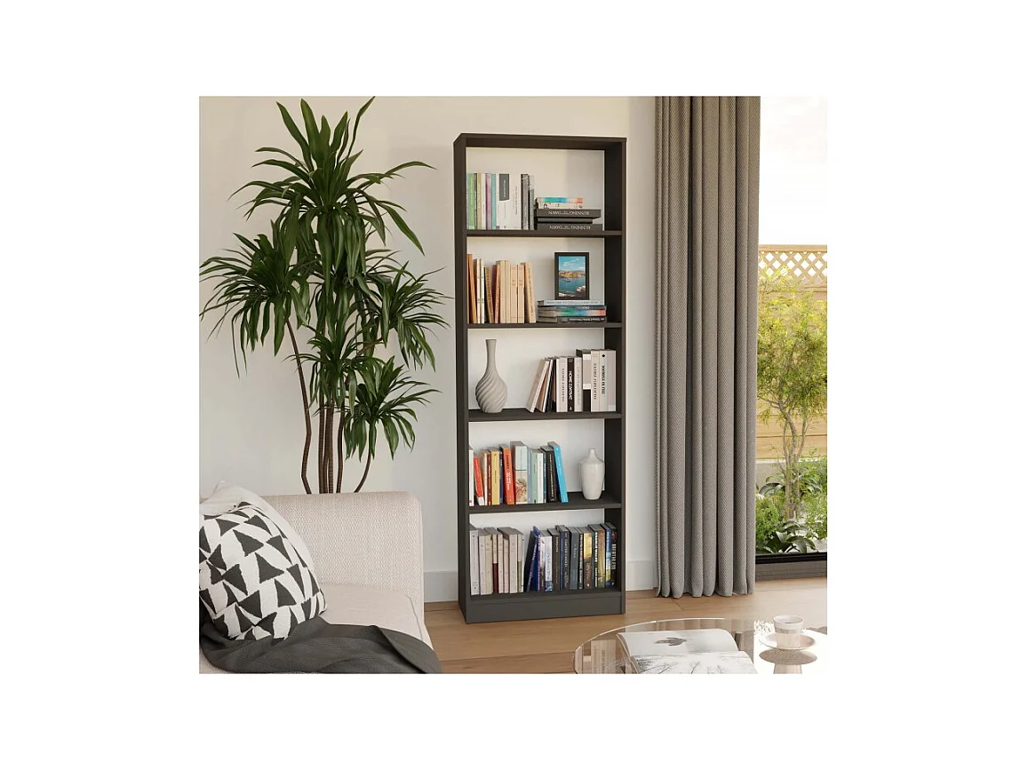 Regał Onyx R60 | Antracyt | 60x30x182 cm |  Książki Zabawki Segregatory