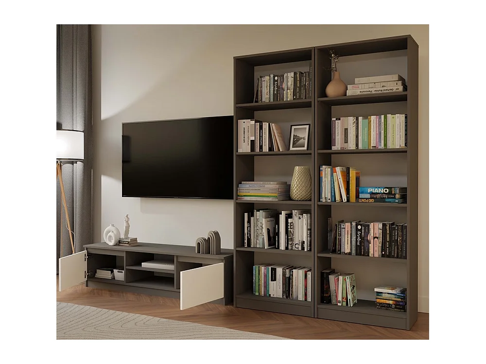 Regał Onyx R60 | Antracyt | 60x30x182 cm |  Książki Zabawki Segregatory