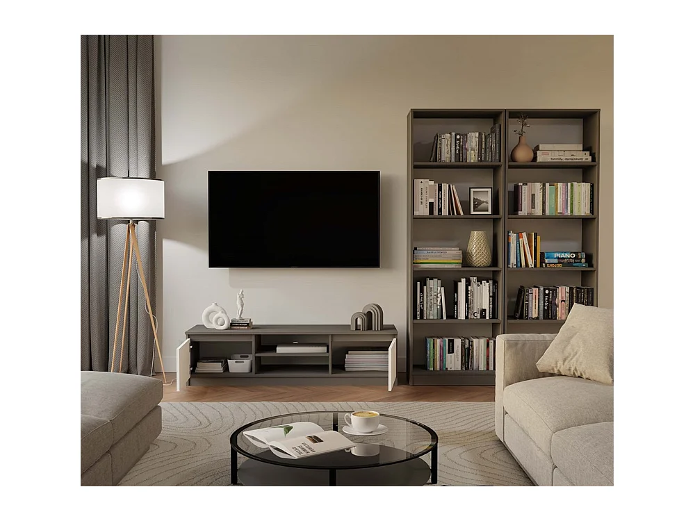 Regał Onyx R60 | Antracyt | 60x30x182 cm |  Książki Zabawki Segregatory