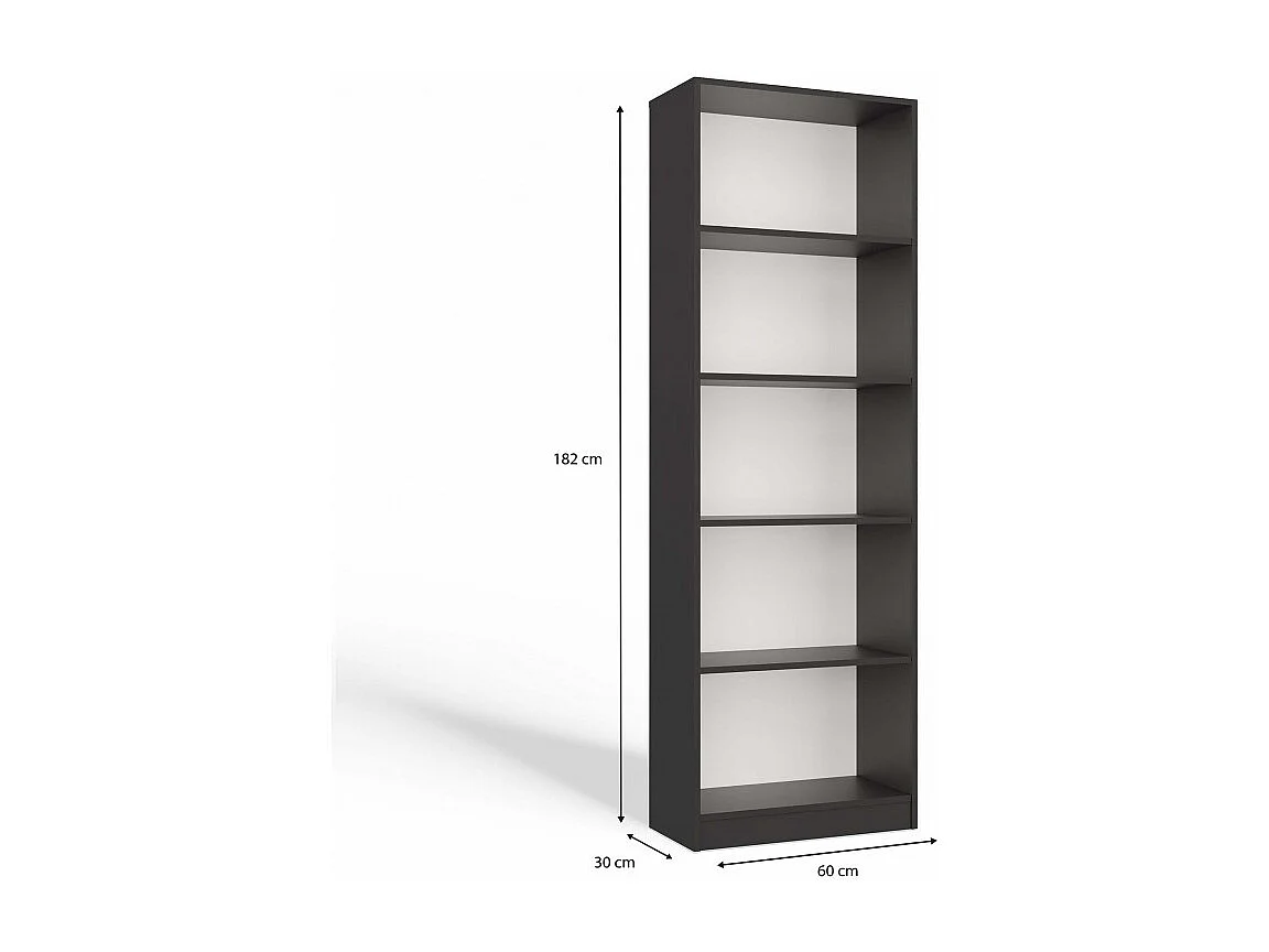 Regał Onyx R60 | Antracyt | 60x30x182 cm |  Książki Zabawki Segregatory