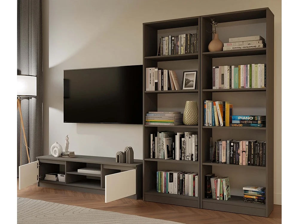 Regał Onyx R60 | Antracyt | 60x30x182 cm |  Książki Zabawki Segregatory