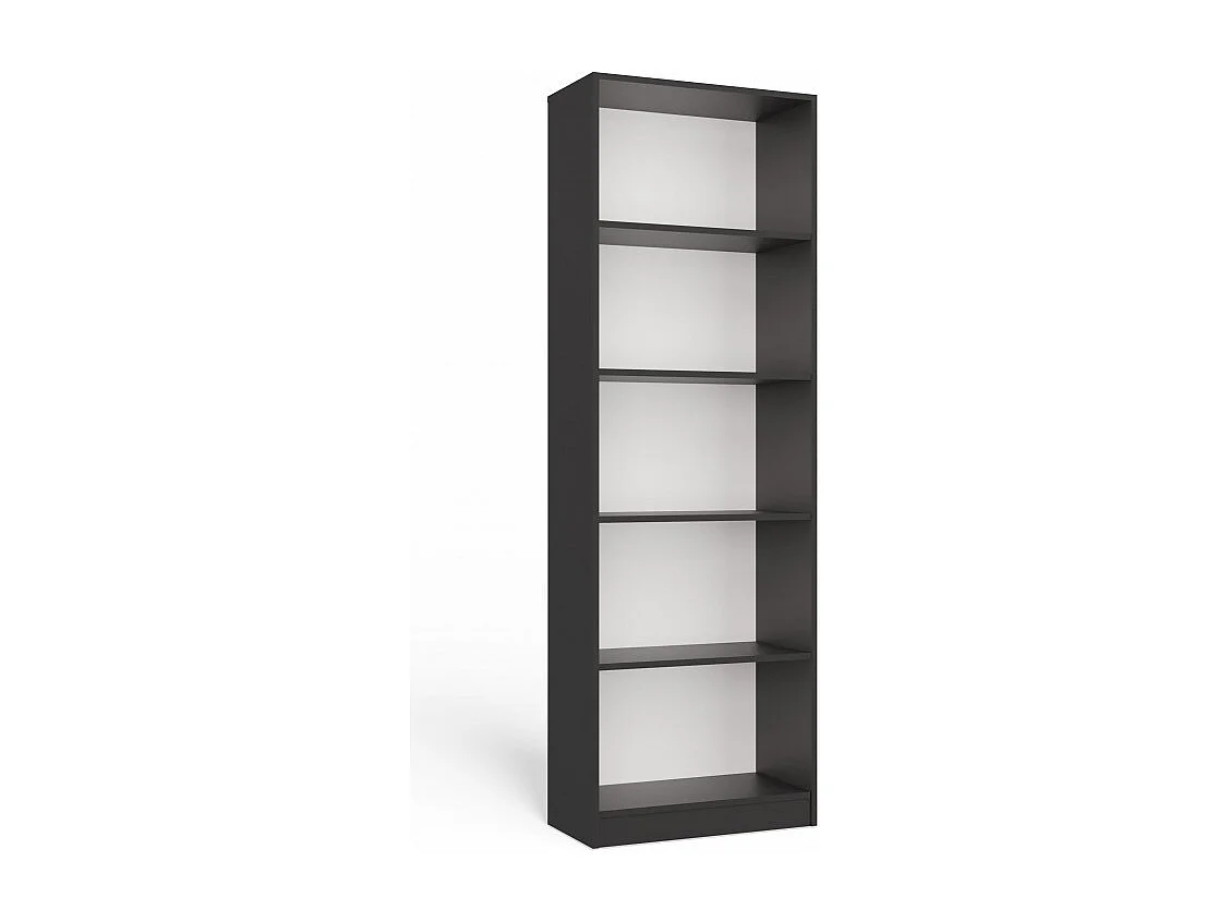 FLORENCE - Librería de 5 estantes - Dimensiones 182 x 60 x 30 cm - Mueble para guardar libros - Gris