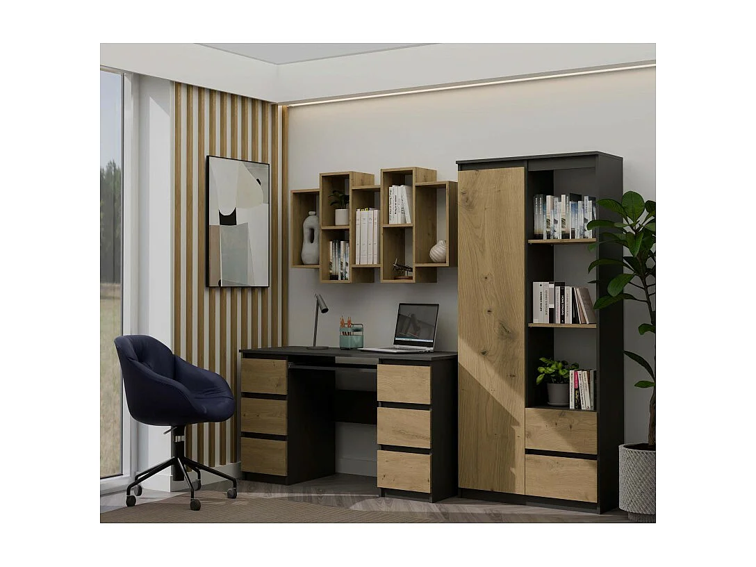 Regał Wiszący BILBAO 7.0 | Dąb Artisan | 129.5x20x65 cm |  Regał Wiszący Ścienny