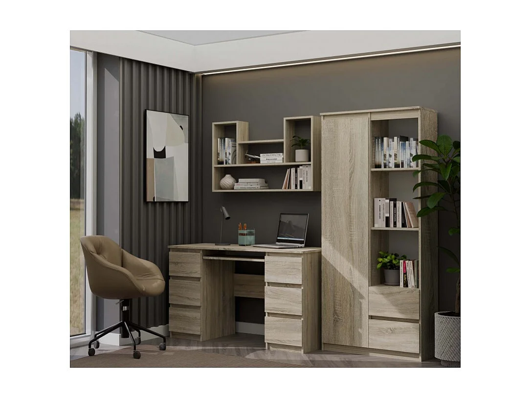 Regał wiszący Bilbao 4P |Dąb Sonoma | 100x16x60 cm | Regał wiszący ścienny