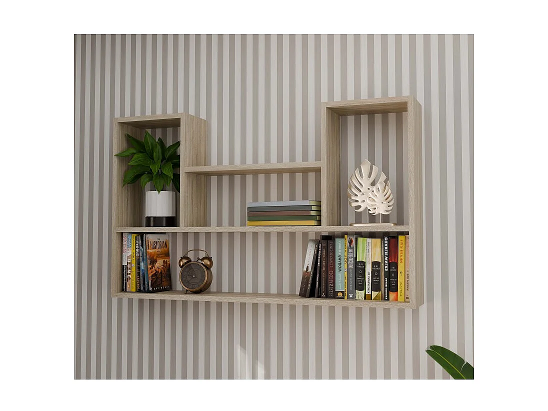 Regał wiszący Bilbao 4P |Dąb Sonoma | 100x16x60 cm | Regał wiszący ścienny