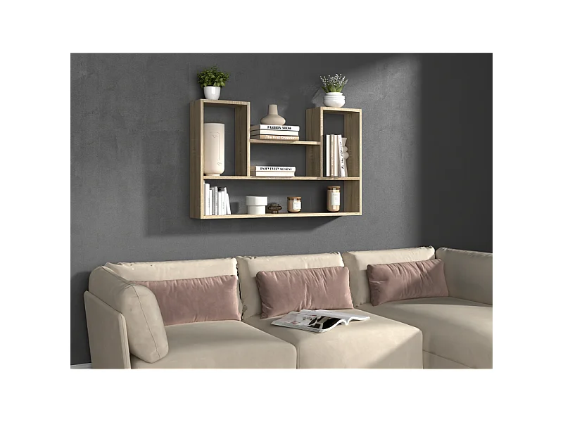 Regał wiszący Bilbao 4P |Dąb Sonoma | 100x16x60 cm | Regał wiszący ścienny