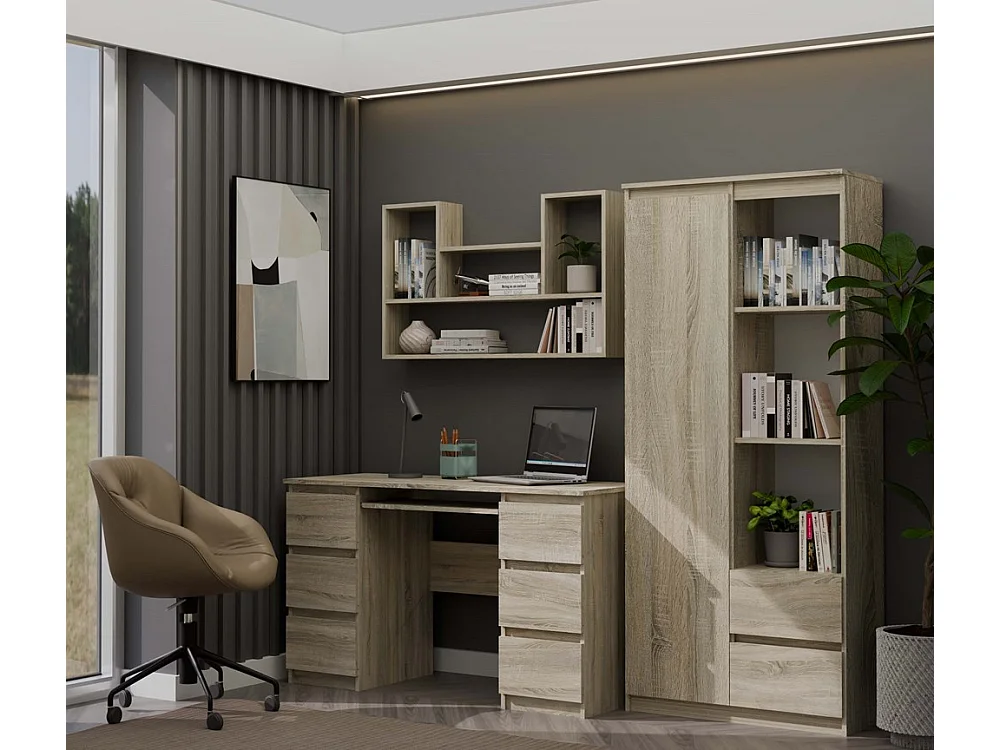 Regał wiszący Bilbao 4P |Dąb Sonoma | 100x16x60 cm | Regał wiszący ścienny