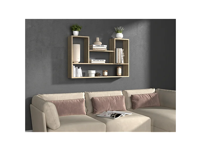 Regał wiszący Bilbao 4P |Dąb Sonoma | 100x16x60 cm | Regał wiszący ścienny
