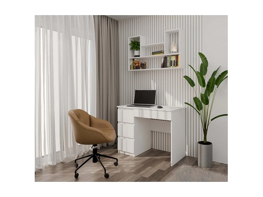 Regał wiszący Bilbao 4P |Biały |100x16x60 cm | Regał wiszący ścienny