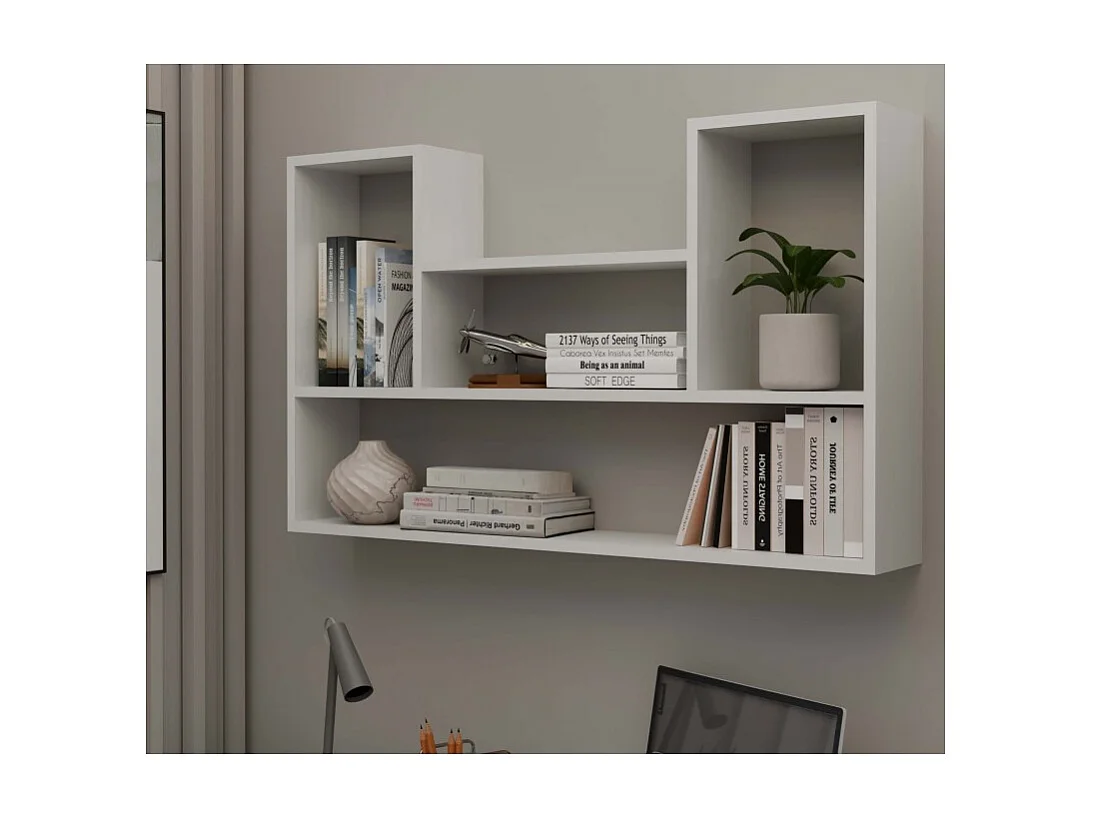 Regał wiszący Bilbao 4P |Biały |100x16x60 cm | Regał wiszący ścienny