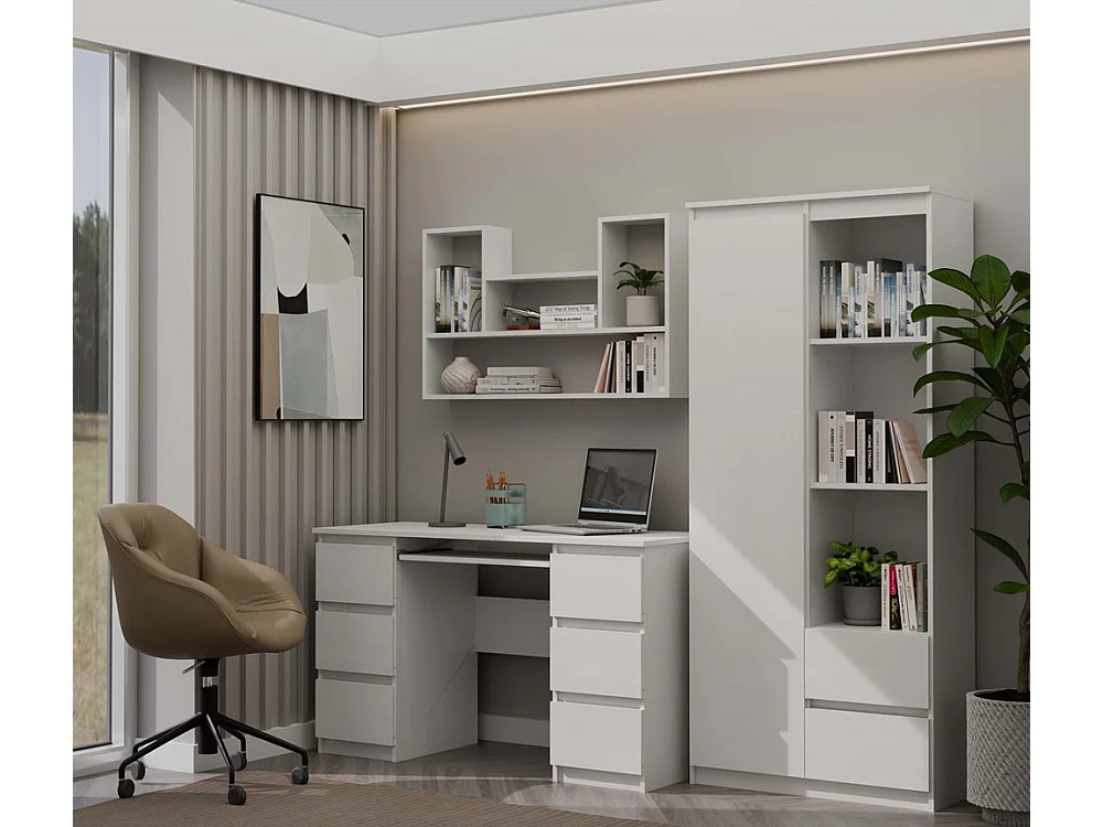 Regał wiszący Bilbao 4P |Biały |100x16x60 cm | Regał wiszący ścienny