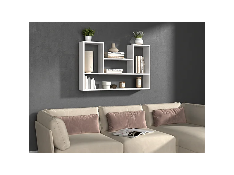 Regał wiszący Bilbao 4P |Biały |100x16x60 cm | Regał wiszący ścienny