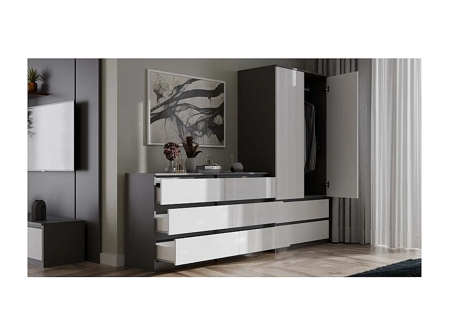 Commode Malwa M6 140 - ANTHRACITE/BLANC