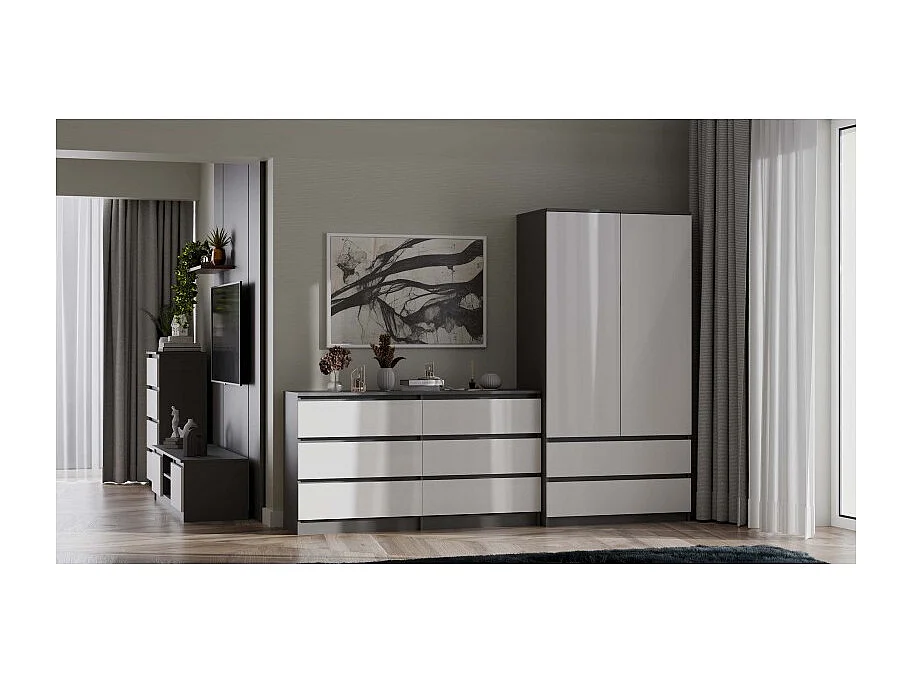 Commode Malwa M6 140 - ANTHRACITE/BLANC