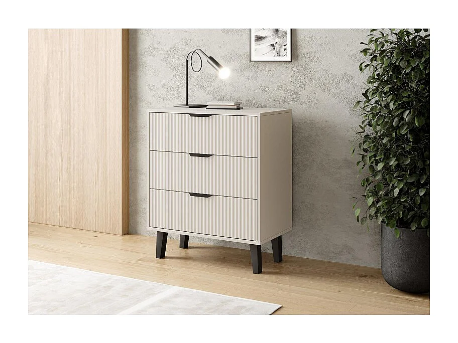 Komoda Scandi 3S Slim| Kaszmir| 70x39x81.5 cm | Nowoczesny Design