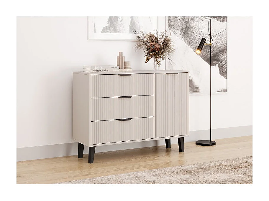 Komoda Scandi 1D3S | Kaszmir | 110x39x81,5 cm | Skandynawski Styl