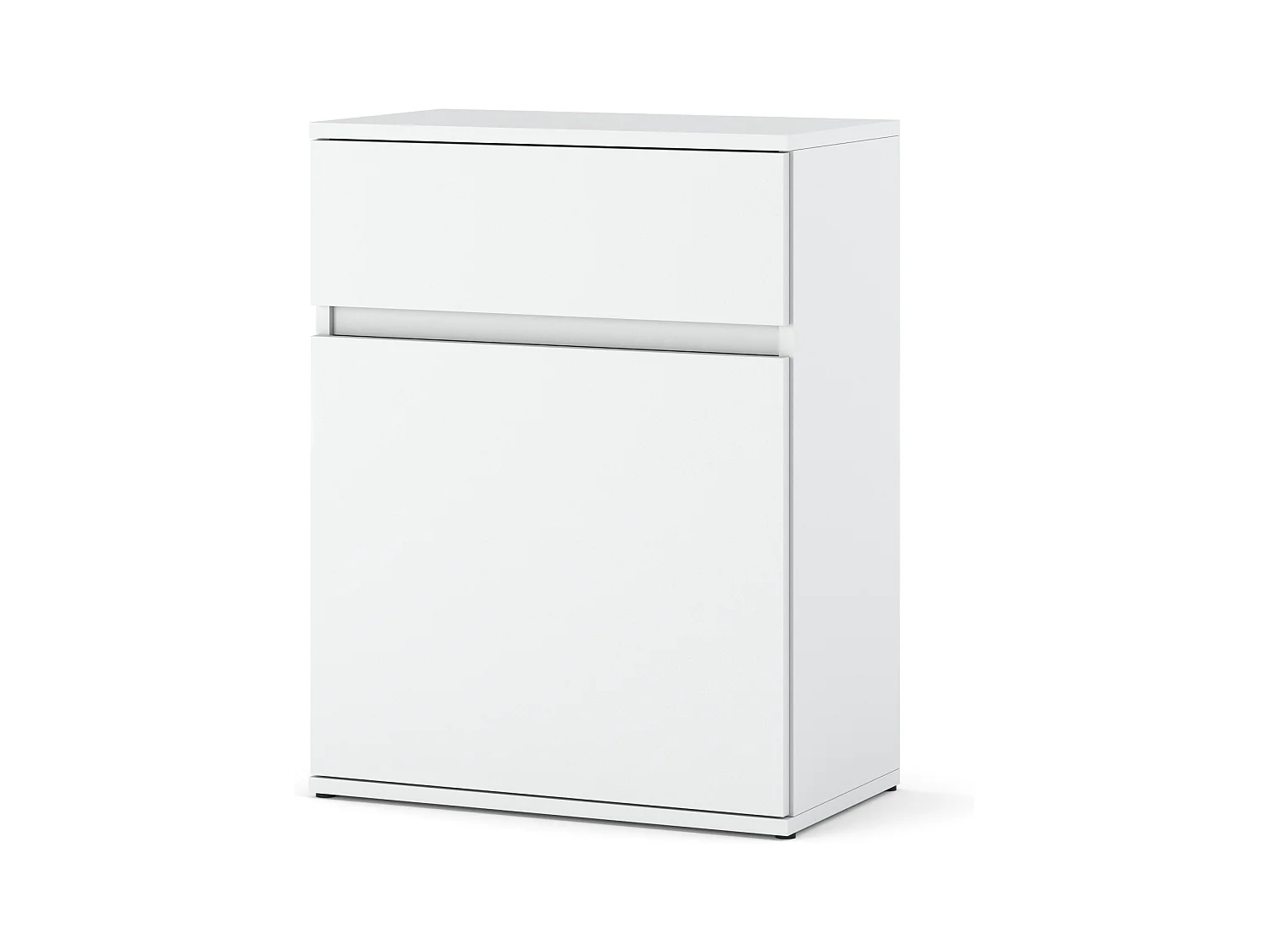 COMMODE BLANCHE AVEC TIROIRS 60CM MODERNE SANS POIGNÉES SALON CHAMBRE