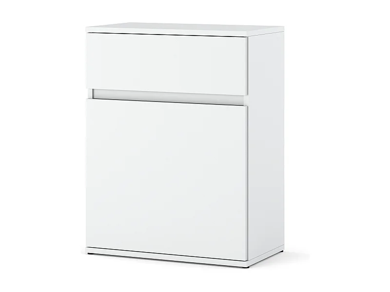 COMMODE BLANCHE AVEC TIROIRS 60CM MODERNE SANS POIGNÉES SALON CHAMBRE