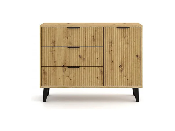 Komoda Scandi 1D3S | Dąb Artisan | 110x39x81,5 cm |  Skandynawski Styl