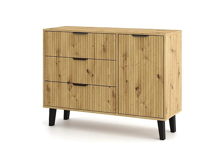 Komoda Scandi 1D3S | Dąb Artisan | 110x39x81,5 cm |  Skandynawski Styl