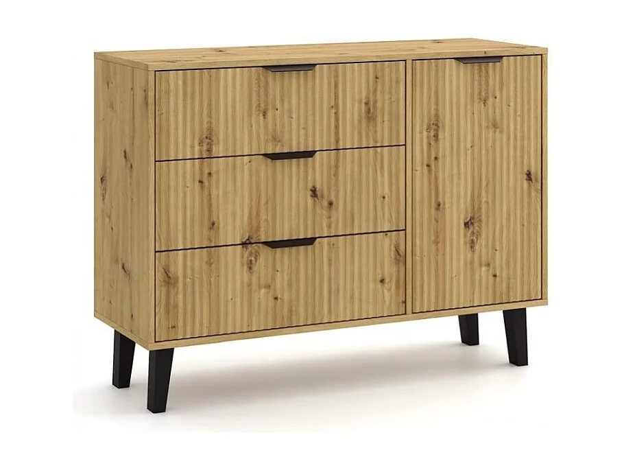 Komoda Scandi 1D3S | Dąb Artisan | 110x39x81,5 cm |  Skandynawski Styl