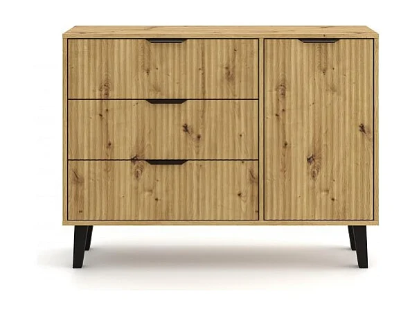 Komoda Scandi 1D3S | Dąb Artisan | 110x39x81,5 cm |  Skandynawski Styl