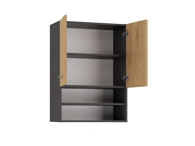 Szafka Pola MINI DK | Antracyt/Dąb Artisan | 64x30x90 cm | Szafka Łazienkowa  Wisząca