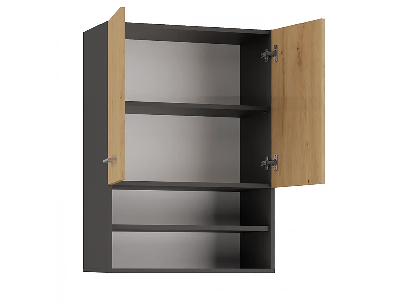 Szafka Pola MINI DK | Antracyt/Dąb Artisan | 64x30x90 cm | Szafka Łazienkowa  Wisząca
