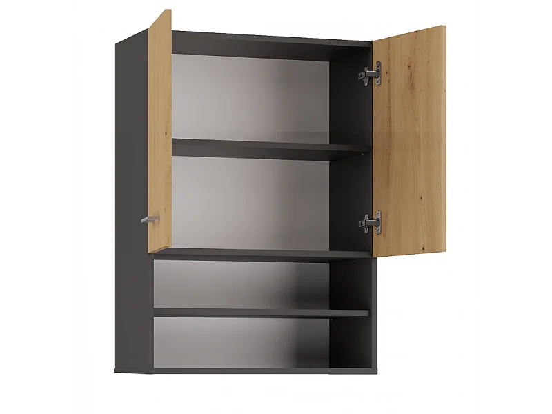Szafka Pola MINI DK | Antracyt/Dąb Artisan | 64x30x90 cm | Szafka Łazienkowa  Wisząca
