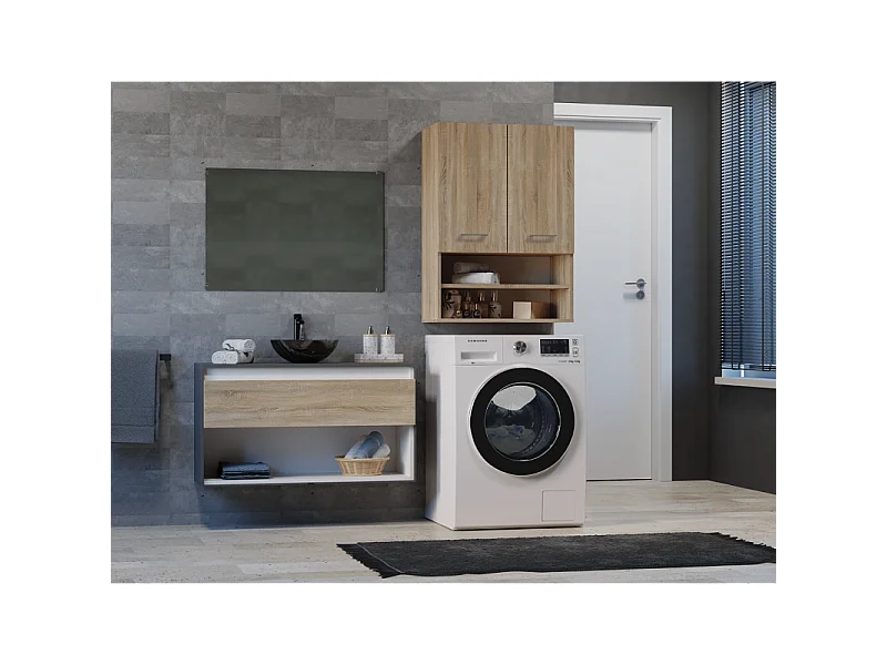 Szafka Pola MINI DK |  Dąb Sonoma | 64x30x90 cm | Szafka Łazienkowa  Wisząca