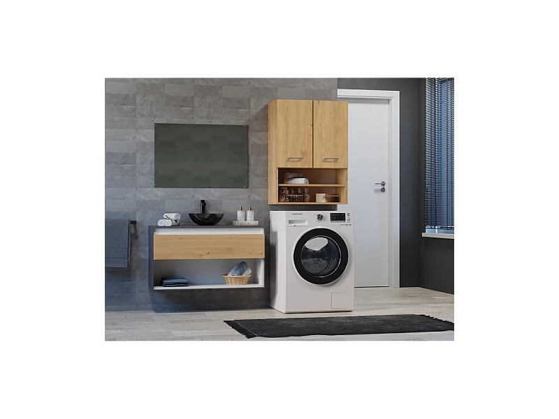 Szafka Pola MINI DK | Dąb Artisan | 64x30x90 cm | Szafka Łazienkowa  Wisząca