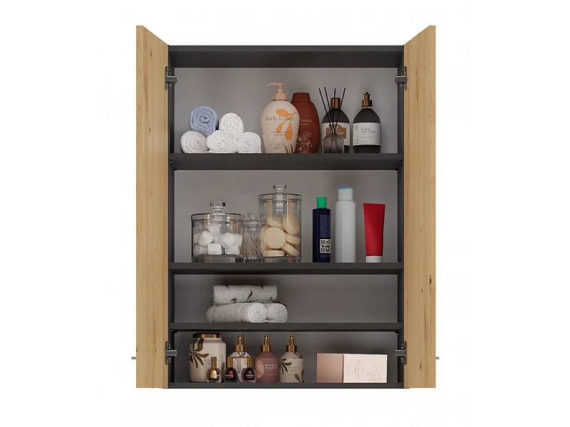 Szafka Pola MINI DD | Antracyt/Dąb Artisan | 64x30x90 cm |  Szafka Łazienkowa Wisząca