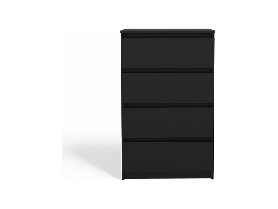Komoda Malwa M4 | Czarna | 70x40x97 cm | Nowoczesna 4 Szuflady