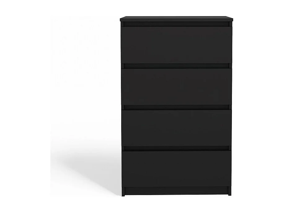 Komoda Malwa M4 | Czarna | 70x40x97 cm | Nowoczesna 4 Szuflady